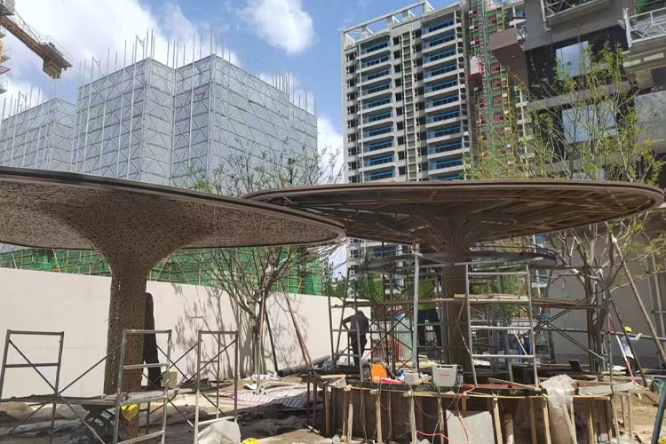 仿竹編廊架